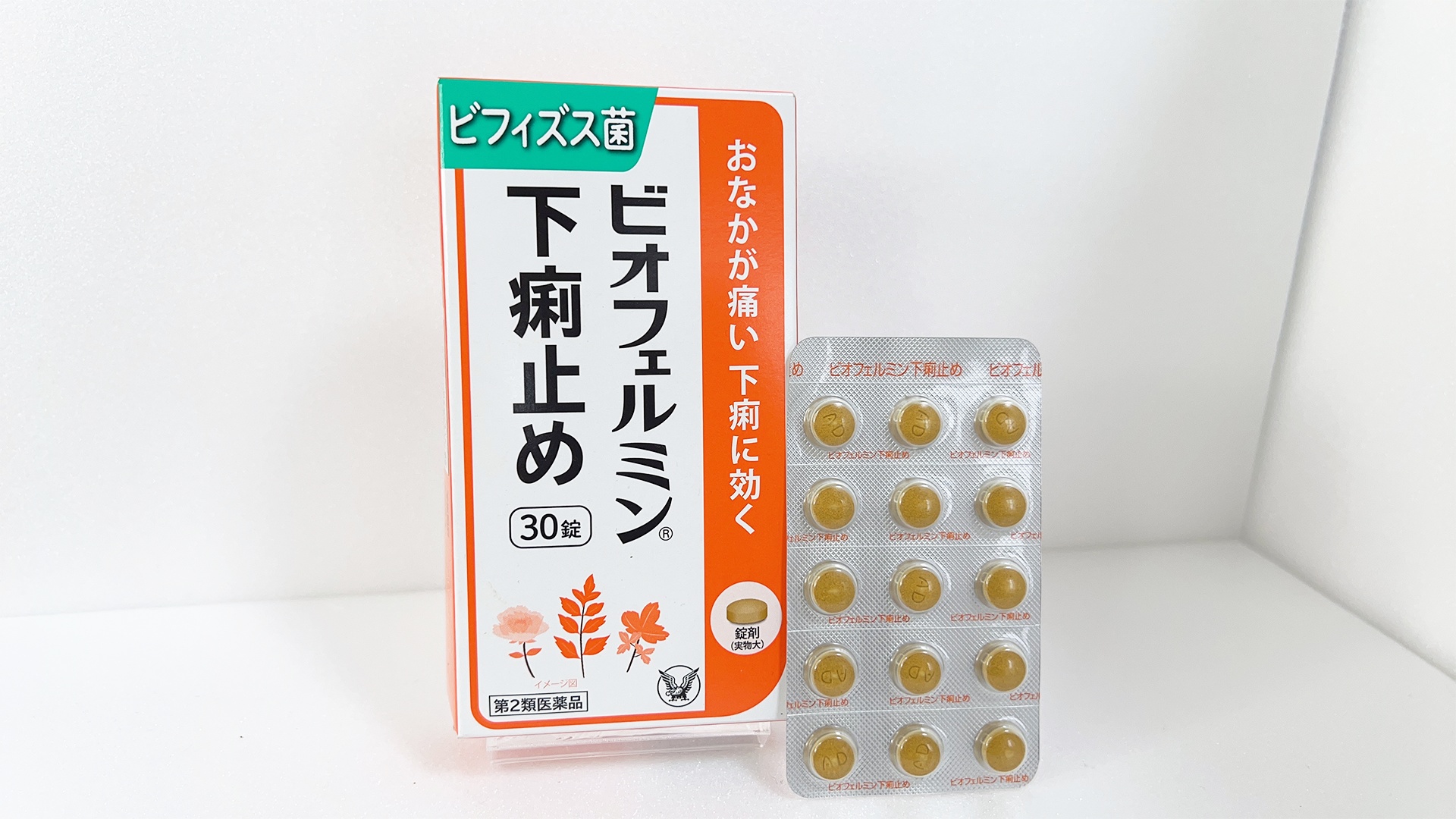 Biofermin Antidiarrheal box and tablet sheet — herbal diarrhea medicine from Japan