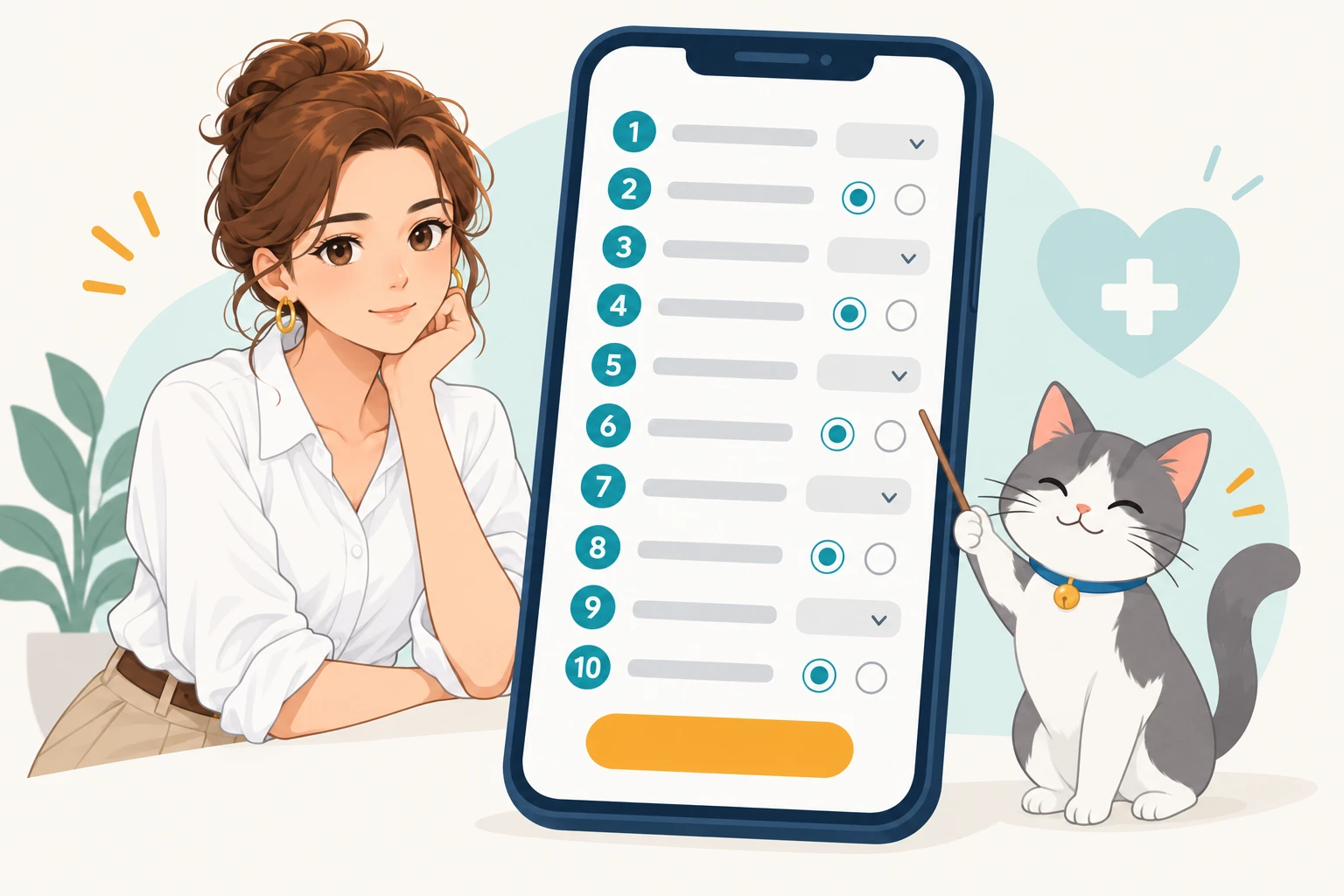Emma and the navigator cat looking at the ten-question Amazon Japan form